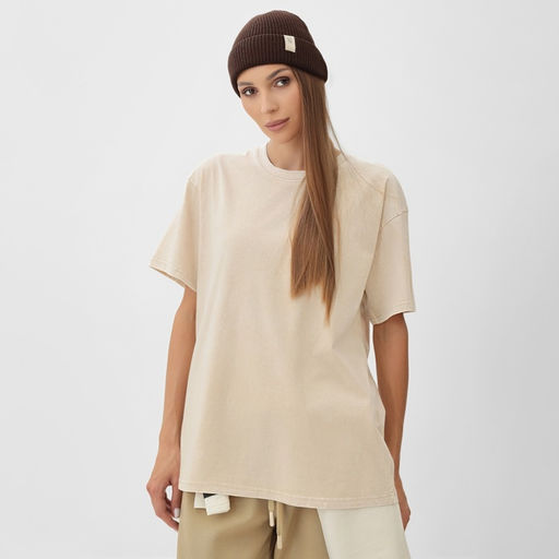 Футболка из вареного хлопка женская Mist Don&apos;t touch me, размер S, молочная