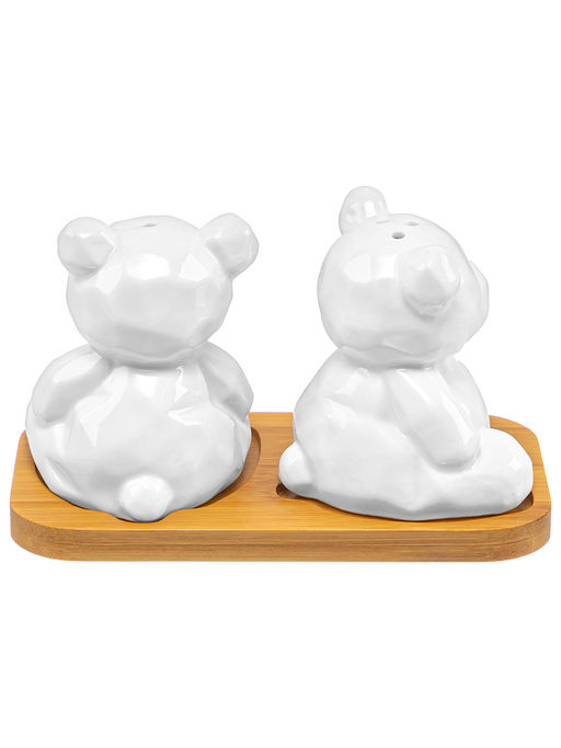 Набор для специй 2 пр. 14*7,2*8,5 см Мишки на деревянной подставке - Elan gallery фото 5