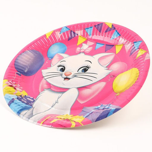 Цена за 10 шт. Тарелка бумажная, Кошечка Мари, 23 см - Disney фото 9