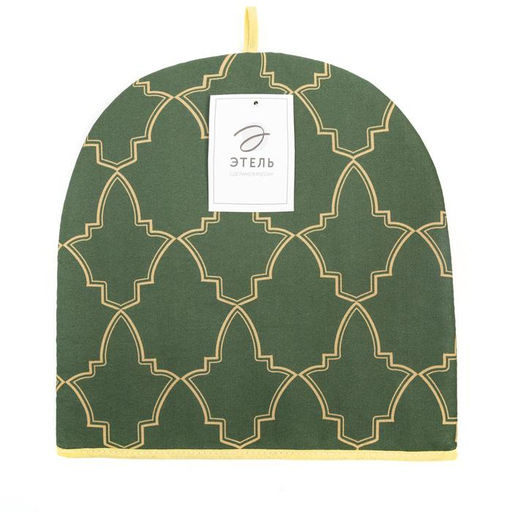 Новогодняя грелка на чайник Этель Gold ornament 28х28см, 100%хл, саржа 190 г/м2  фото 4