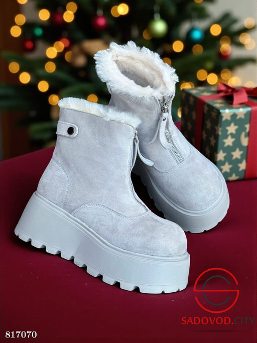 Ботинки женские из искусственного меха