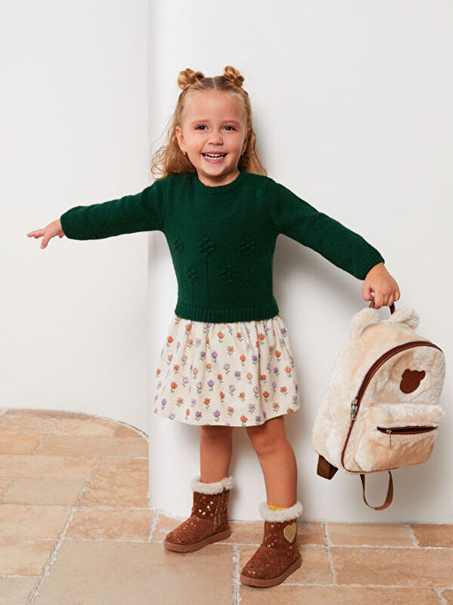 Bisiklet Yaka Uzun Kollu K?z Bebek Elbise - Waikiki фото 3