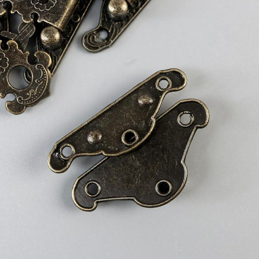 Замок металл для шкатулки «Старинный», набор 4 шт., 3.8×2.8×0.5 см