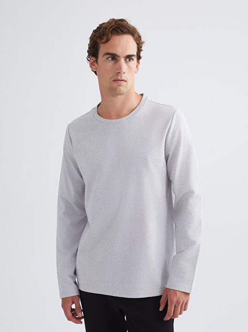 Bisiklet Yaka Uzun Kollu Erkek Ti??rt