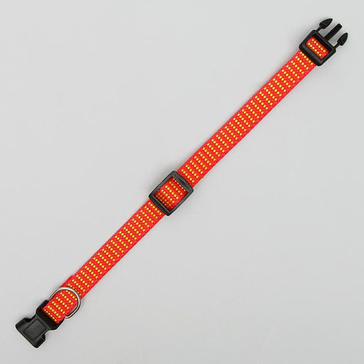 Ошейник рифленый, 40 х 1,5 см, красно-жёлтый - Пижон фото 5