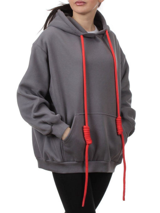 2226 DK. GRAY Толстовка женская (85% хлопок, 10% полиэстер, 5% спандекс) - Fashion фото 2