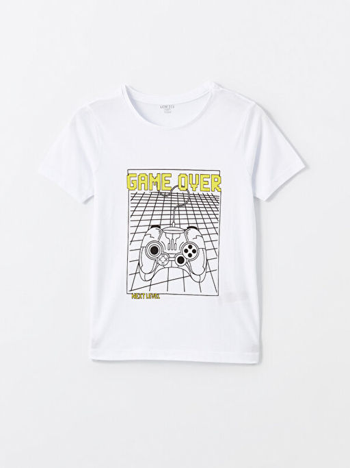 Bisiklet Yaka Bask?l? K?sa Kollu Erkek ?ocuk Pijama ?st