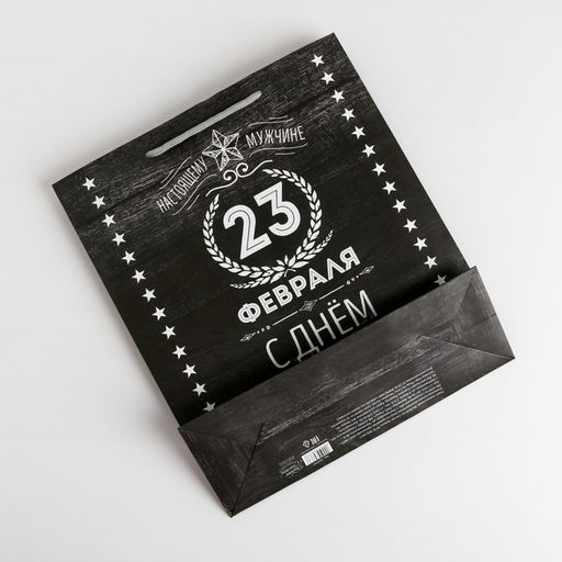 Пакет подарочный ламинированный, упаковка, «Защитнику», M 26×30×9 см