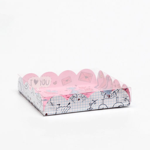 Цена за 5 шт. Коробка для печенья, LoVe, 15×15×3 см