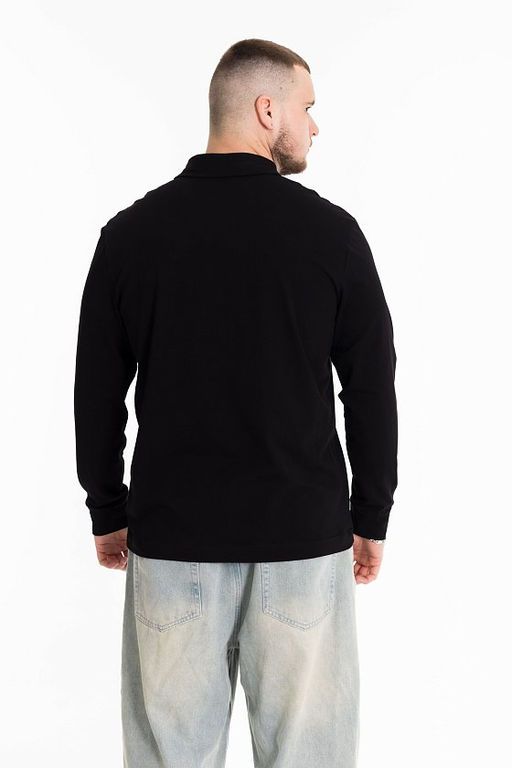 Лонгслив-поло М124061а черный - Елена фото 4