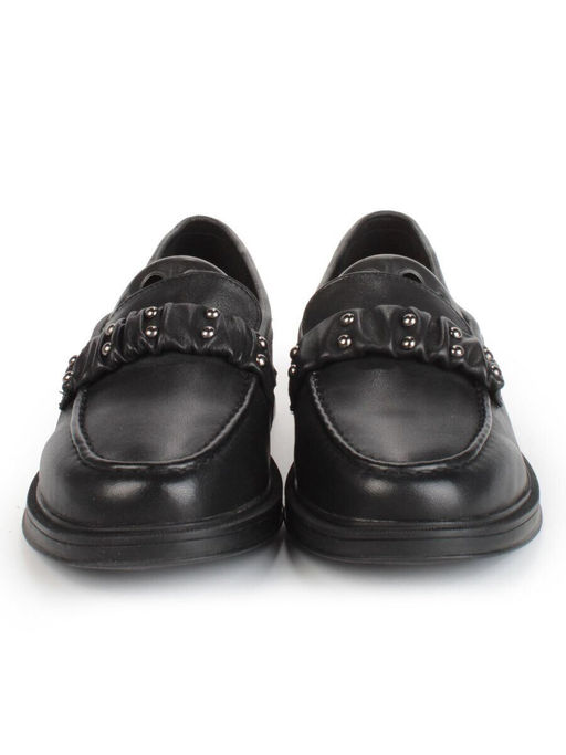 03-DYL140-1 BLACK Лоферы женские (натуральная кожа)