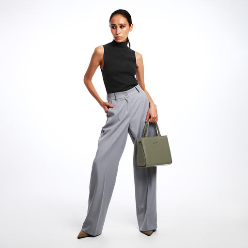 Сумка женская тоут TEXTURA на молнии, 22×11×22 см, зелёная