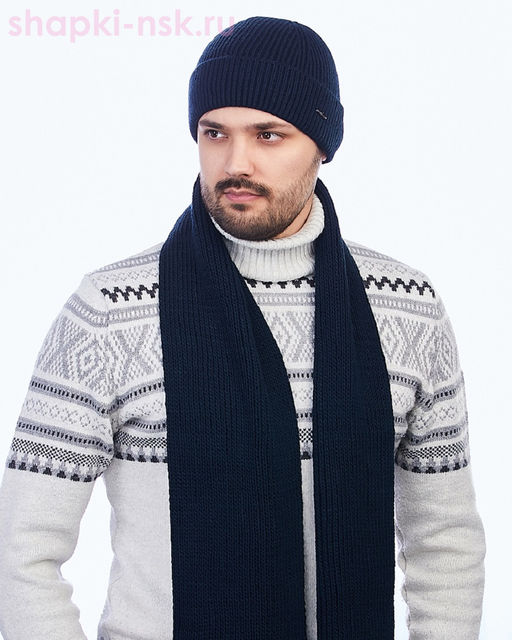 4517 Комплект мужской флис (шапка+шарф) (57-59)