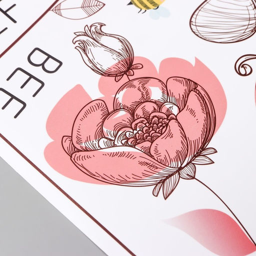 Наклейка интерьерная цветная «Цветы и пчёлки», пластик, 30×45 см