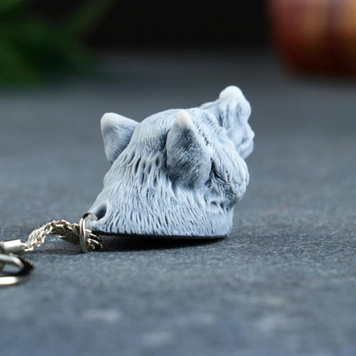 Брелок для ключей на кольце «Голова волка рычащего», 3 см