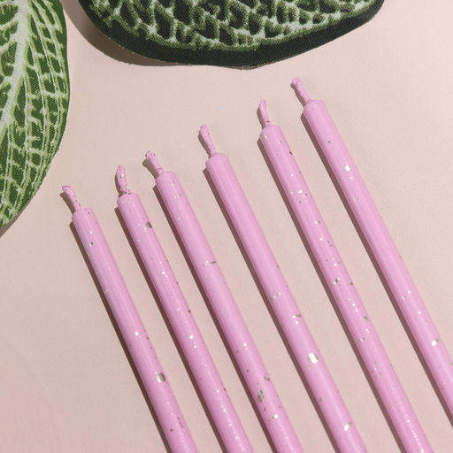 Цена за 2 шт. Свечи для торта «Исполнение желаний», 15 см, 6 шт., лавандовый цвет