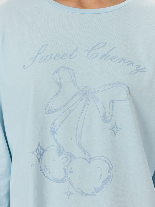 Сорочка ночная женская голубая