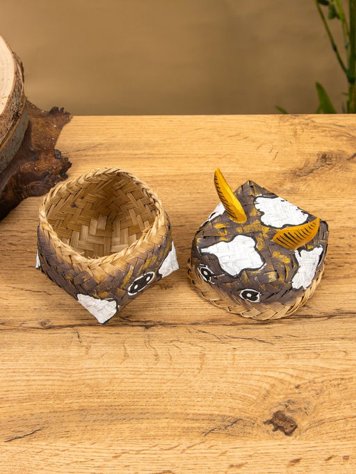 Корзинка «Бычок», 10×10×13 см, бамбук