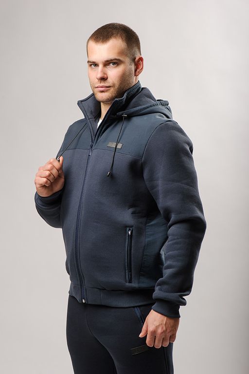 Толстовка М-1440: Футер 3-х ниточный с начесом Графит - Relay фото 3