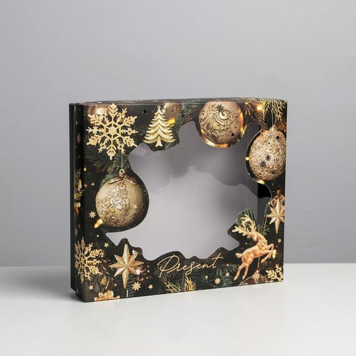 Коробка подарочная Gold, 23.5 20.5 5.5 см - Дарите счастье фото 2