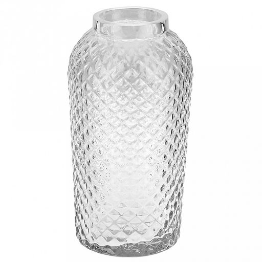 Ваза для цветов стеклянная "Глория" 1,67л, д12,5см, h23,5см, малая, текстурная (Россия)