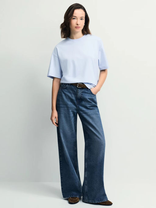 Базовая футболка оверсайз из хлопка / Zarina  фото 2