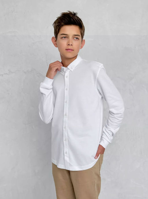 CRB wear/CWJB 63618-20 Сорочка для мальчика,белый/Ex.Cherubino  фото 2