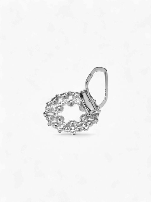 Зажим для платка Жемчужинка, белый в серебре