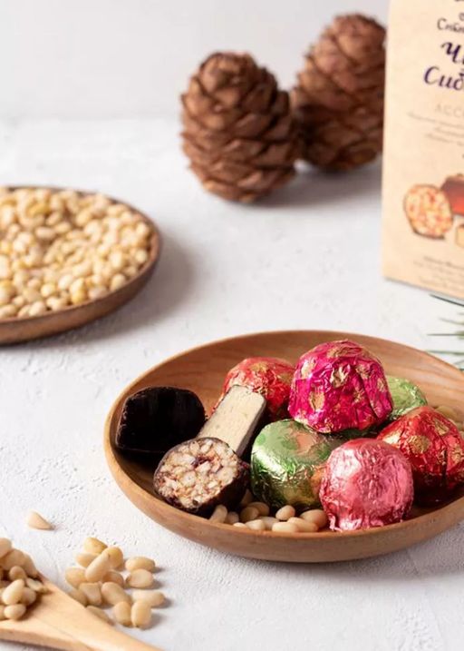 Набор конфет Чудо Сибири ассорти, 90 г  грильяж, марципан, ягодень - Сибирский кедр фото 5