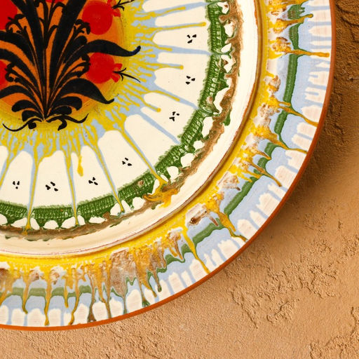 Блинница узбекская Риштанская керамика, d=26.5 см, разноцветная