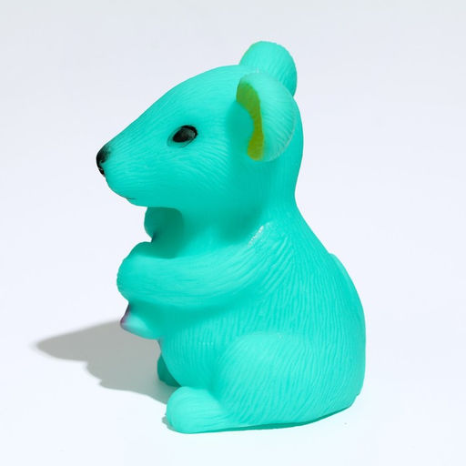 Игрушка пищащая Мышь для собак, 9 см, бирюзовая - Пижон фото 3