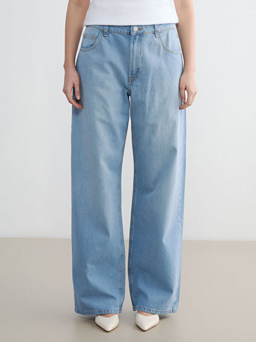 Джинсы женские baggy fit с высокой талией
