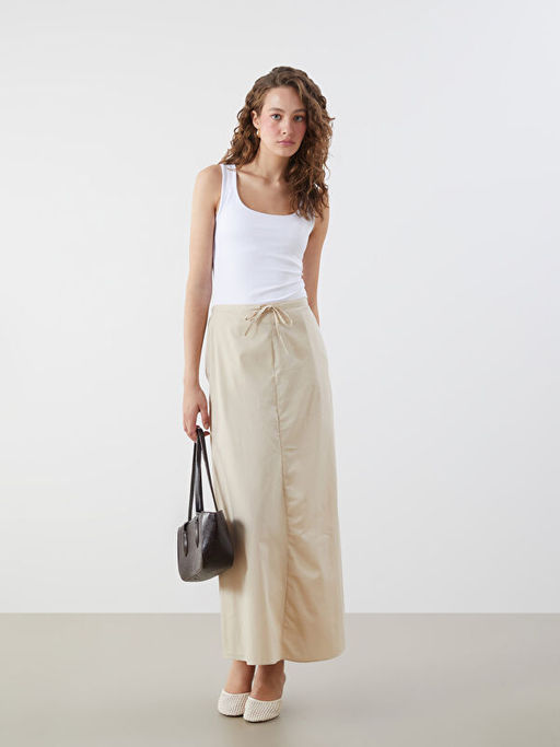 Beli Lastikli Uzun Etek