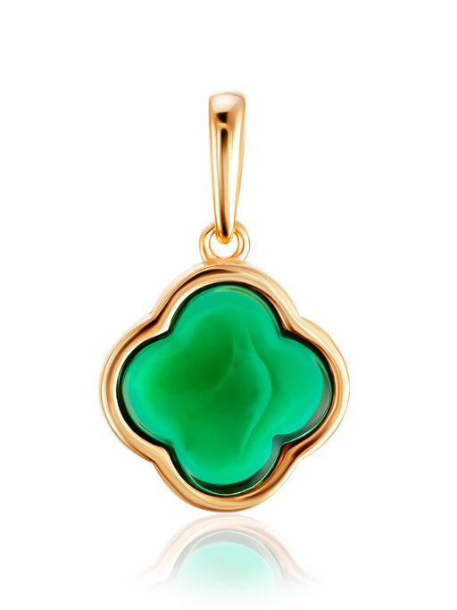 Небольшой яркий кулон с изумрудным янтарём Монако