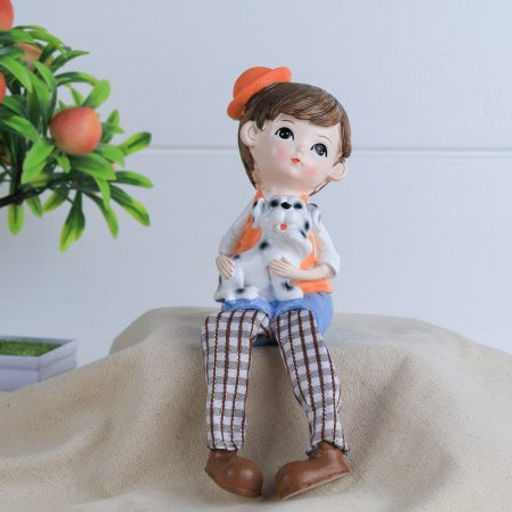 Цена за 2 шт. Фигурка Мальчик/Девочка висячие ножки 2 штуки набор 20 см / 9936 /уп 60/ - Галеонтрейд фото 4