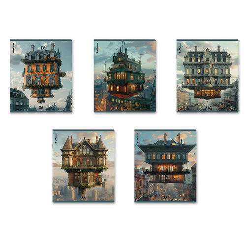 Цена за 2 шт. Тетрадь 36л. ErichKrause "Flying House" клетка (63285)