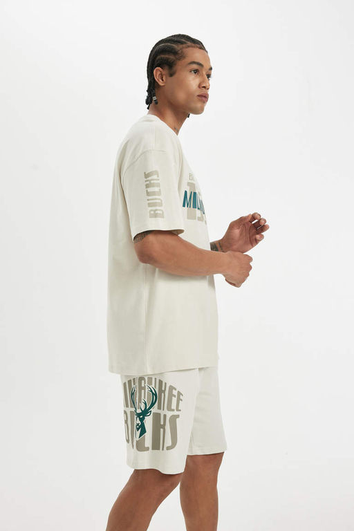 DeFactoFit Короткие шорты стандартного кроя NBA Milwaukee Bucks  фото 3