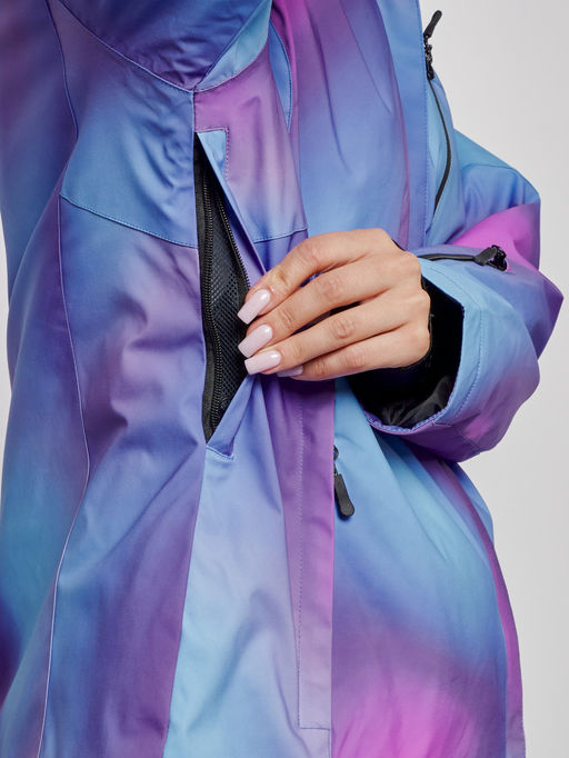 Горнолыжный костюм женский большого размера зимний фиолетового цвета 03936F - Chunmai фото 9