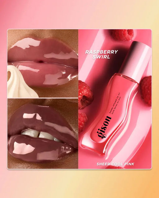 Gisou МАСЛО-БЛЕСК ДЛЯ ГУБ "Малиновый вихрь" Honey Infused Lip Oil in Raspberry Swirl, 8ml