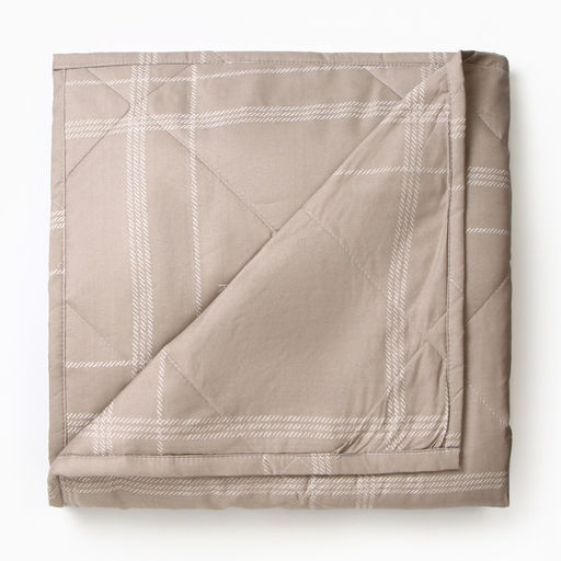 Покрывало LoveLife евро «Бежевая клетка», 200×210±5 см, микрофайбер, 100% п/э