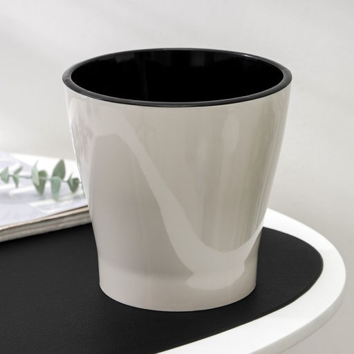 Цена за 2 шт. Кашпо для цветов со вставкой «Лея», 2.2 л, бежевое