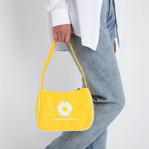 Сумка молодёжная на молнии, цвет жёлтый - Simaland фото 6