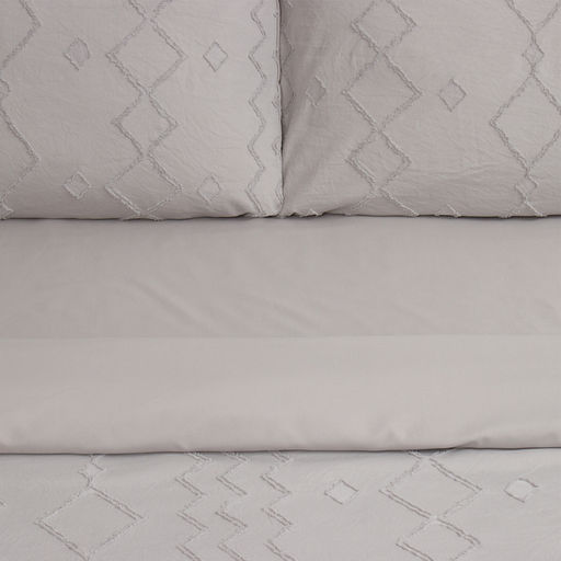 Постельное бельё Евро Тафтинг орнамент 200?217 см,230?240 см,50?70 см-2 шт., серое, 110 г/м? - Lovelife фото 3