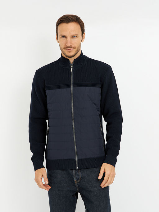 кардиган мужской на молнии темно-синий - Glenfield фото 5
