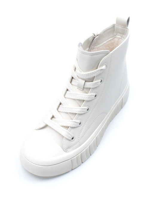 04-YSN2285-2 WHITE Ботинки женские зимние (натуральная и искусственная кожа, шерсть)