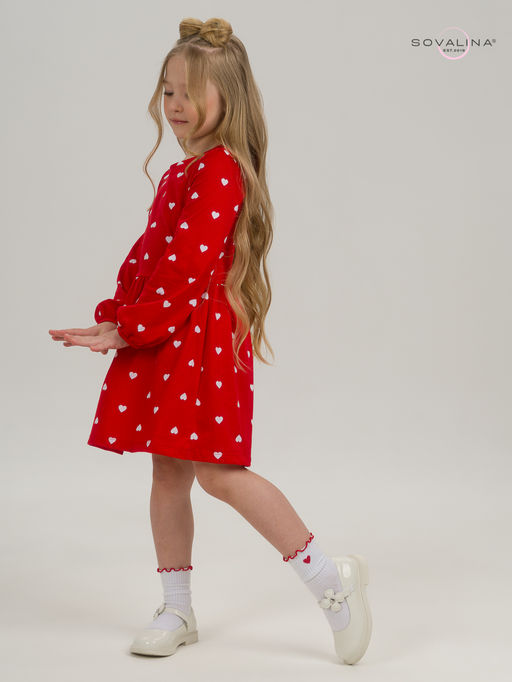 Платье Моана белые сердца на красном - Sovalina фото 20