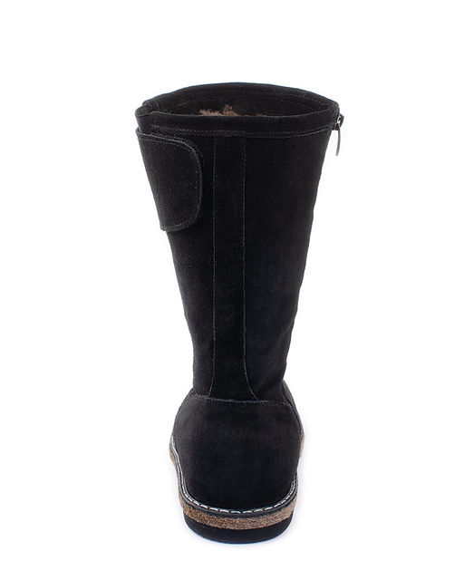 Монголки женские на войлочной подошве., Черные. Замша. Молния. Подклад овчина.