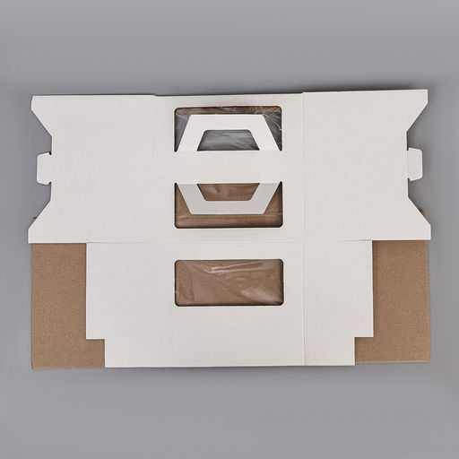 Коробка под торт 2 окна, с ручками, белая, 24 х 24 х 20 см - UPAK LAND фото 8