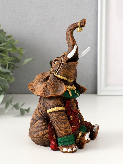 Фигурка полистоун «Слон индийский сидит», 17.5×8.5×9 см