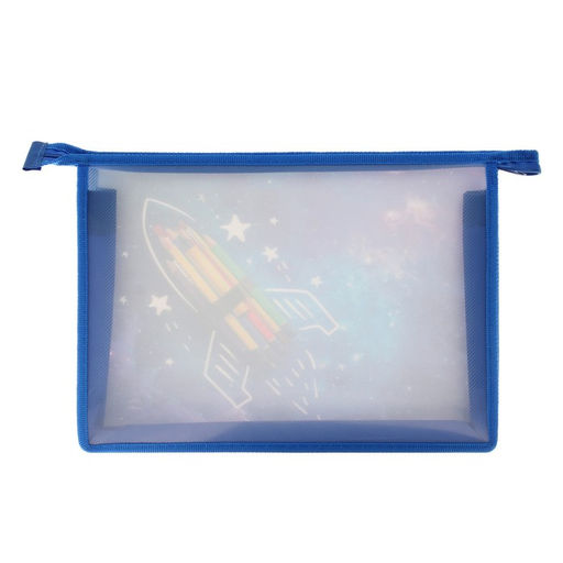 Папка для труда, А4, пластиковая, 23×32.5×5.5 см «Ракета» МИКС